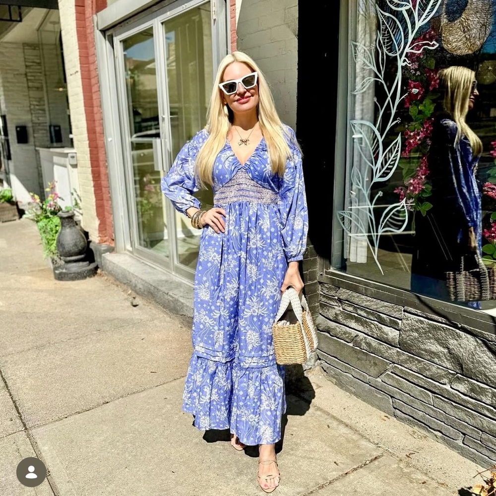 Floral Blue Maxi Dress